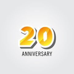 20 Years Anniversary Celebration Logo Vector Template Design Illustration