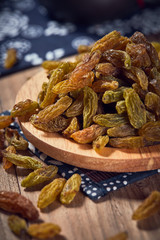 Dried raisins in a container