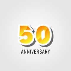 50 Years Anniversary Celebration Logo Vector Template Design Illustration