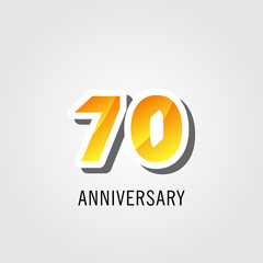 70 Years Anniversary Celebration Logo Vector Template Design Illustration