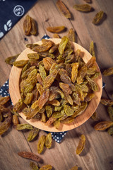 Dried raisins in a container
