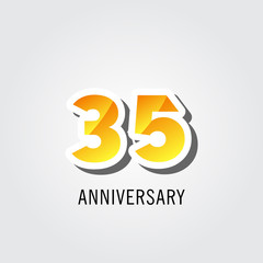35 Years Anniversary Celebration Logo Vector Template Design Illustration
