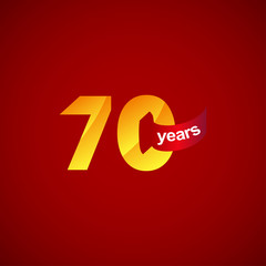 70 Years Anniversary Celebration Logo Vector Template Design Illustration