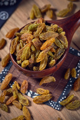 Dried raisins in a container