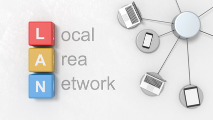 Local Area Network, LAN Concept Illustration