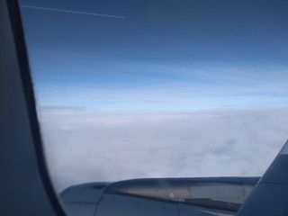 Fototapeta na wymiar view from plane window
