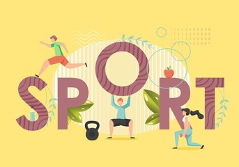 Sport concept vector flat style design illustration