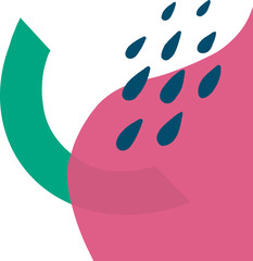 Memphis abstract style watermelon geometric background. Vector illustration with line elements and geometric figures. Design backgrounds for invitation, brochure and promotion template