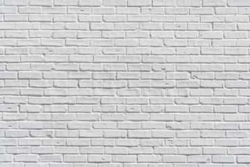 White painted brick wall for  texture or background