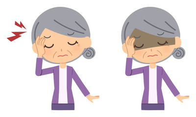 頭痛がする高齢者