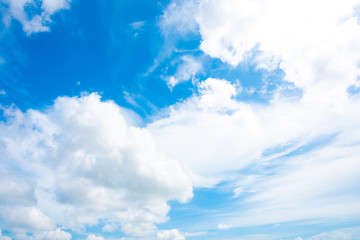 BLUE SKY AND WHITE CLOUDS.