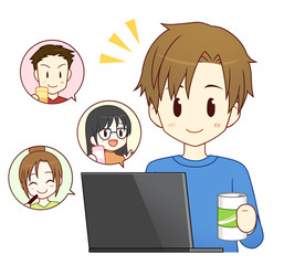 オンライン飲み会（黒PC）・男性