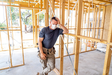 Global Economic Recession. Small business owner contractor affected by coronavirus outbreak crisis