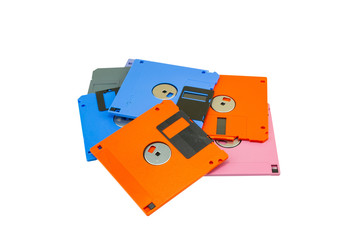 A floppy disk , also called a floppy, diskette isolated white background