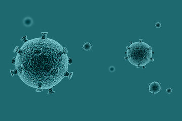 3D render of Bacteria, virus, cell;