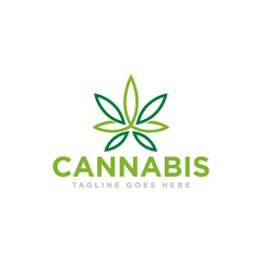 Cannabis or Marijuana Logo Design Vector