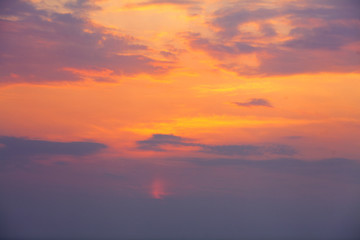Naklejka na ściany i meble beautiful red-orange sunset on the sea, colorful sky and sea, magical landscape