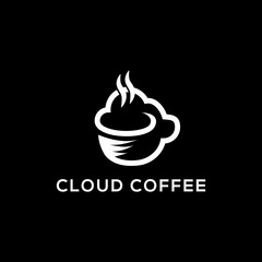 creative cloud coffee logo inspiration, clean and clever line art,good for business and finance logo brand
