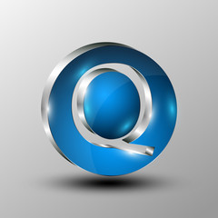 Conceptual design.3d Logo.Lettering.Letter Q