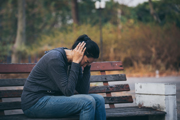 sad serious woman.depressed emotion panic attacks alone young people fear stressful.crying begging...