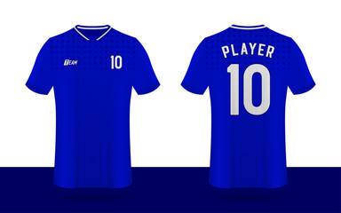 Soccer jersey, Football jersey, Sport team jersey front and back template.