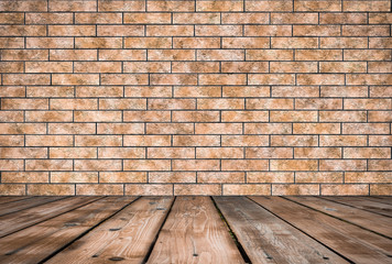 room with brick wall