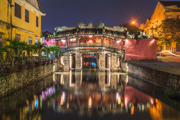 Hoi An Town - View of the Japanese Bridge in Hoi An. Vietnam, Unesco World Heritage Site. 