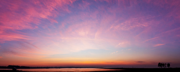 panorama of beautiful Sunset sky