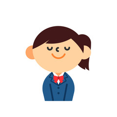 学生　女の子　制服　お辞儀　挨拶　礼