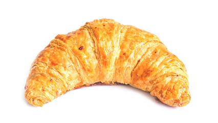 fresh croissant on white background