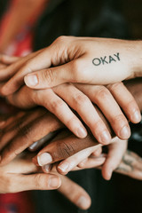 Team stacking their hands