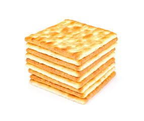 square crackers isolated on white background.