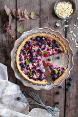 Blueberry cheese cake. Low-fat cake
