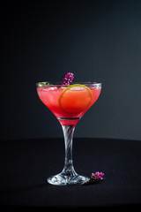 creative cocktail on the dark background