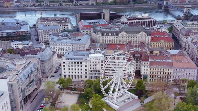 04.20. 2020. Hungary Budapest. Amazing aerial video about the city historical and famous downtown. 