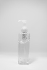 sanitizer gel with clear Plastic bottle pump on white background.antiseptic hand gel or alcohol gel prevent the spread of germs and bacteria and avoid infections corona virus,covid19
