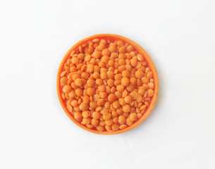 Red Lentil - It is a very important part of vegetarian diet in India. It is a good source of cholesterol lowering fibre. It is unshelled lentils with a brown seed coat and an orange-red cotyledon.