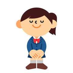 学生　生徒　中学生　高校生　制服　女の子　お辞儀　挨拶　礼
