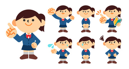 学生　生徒　中学生　高校生　制服　女の子　セット