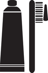 Toothpaste and toothbrush vector icon
