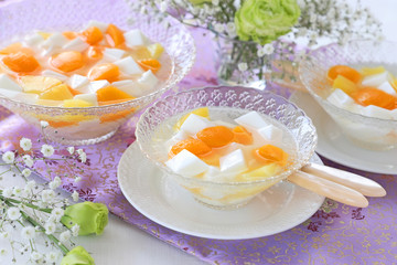 フルーツ杏仁豆腐