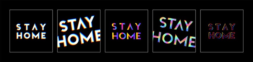 Stay home stylish logo slogan. Motivated trend poster, banner. Modern style text, lettering typography. Vector illustration