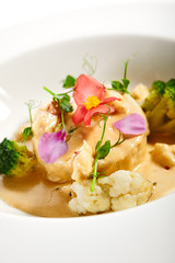 Pike fish souffle in plate