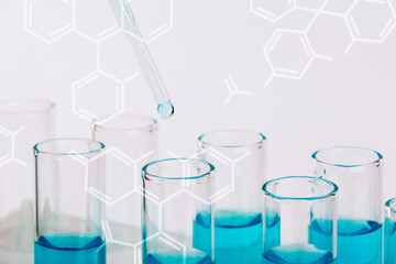 A pipette that adds fluid to one of several tubes. Lab tests