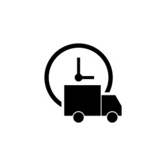 Logistics delivery truck icon flat style illustration for web