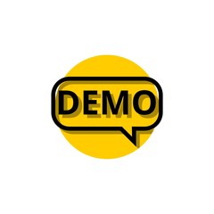 Demo sign isolated on white background
