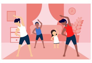 Sport Exercises with family at Home