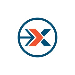Obraz premium x letter arrow icon logo vector illustration