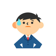 学生　男の子　制服　困惑　不安　焦り