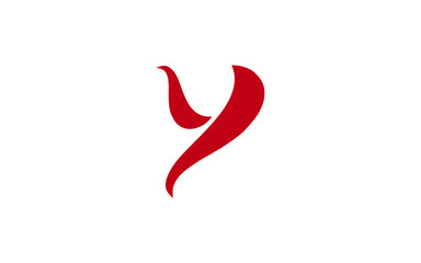 Y uppercase Letter Cursive Icon or Logo design, Vector Template